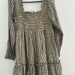 Plaid Long Sleeve Dress